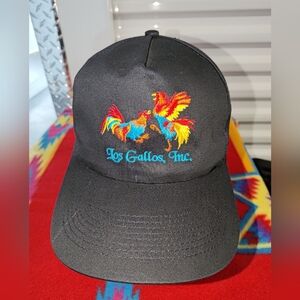 Vtg Los Gallos, Inc. Embroidered Logo Fighting Cocks Snapback Cap Hat OSFA